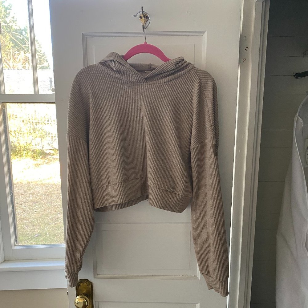 Alo ribbed crop hoodie